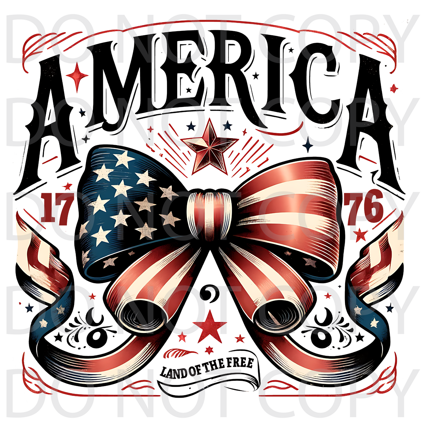 SALE America Bow DTF Transfer